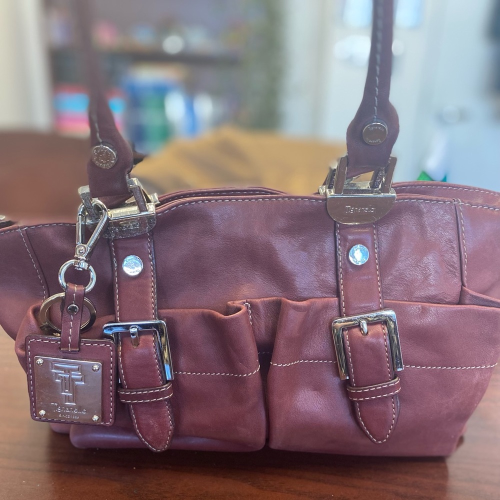 TIGNANELLO (2008) BURGUNDY LEATHER SATCHEL BAG